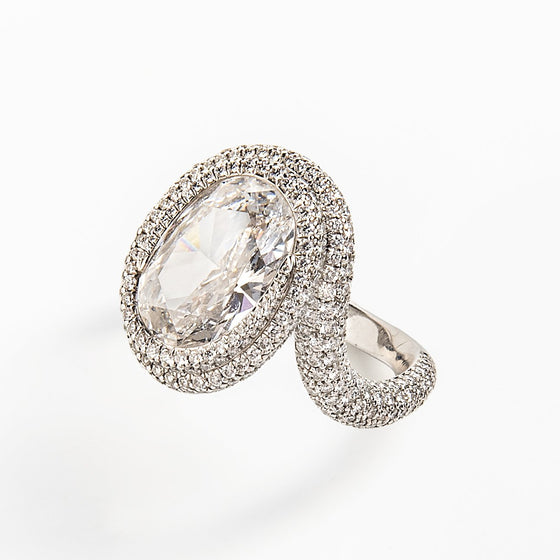 Chopard Twist Ring with Internally Flawless Oval Diamond