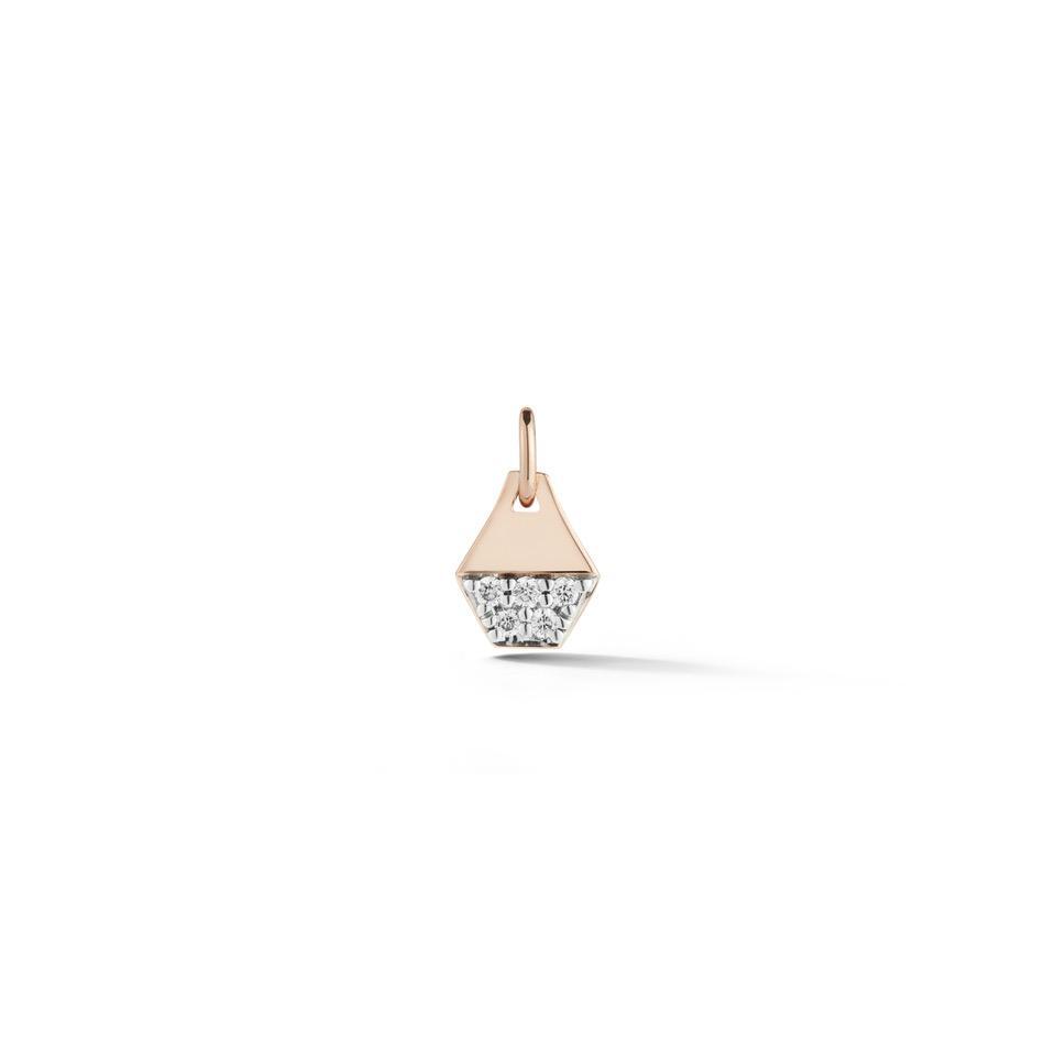 Dora 18K Rose Gold and Diamond Mini Hexagon Charm 