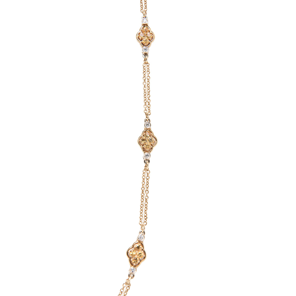 
                      
                        David Morris Gold, Yellow Sapphire and Diamond Double-Sided Long Chain
                      
                    