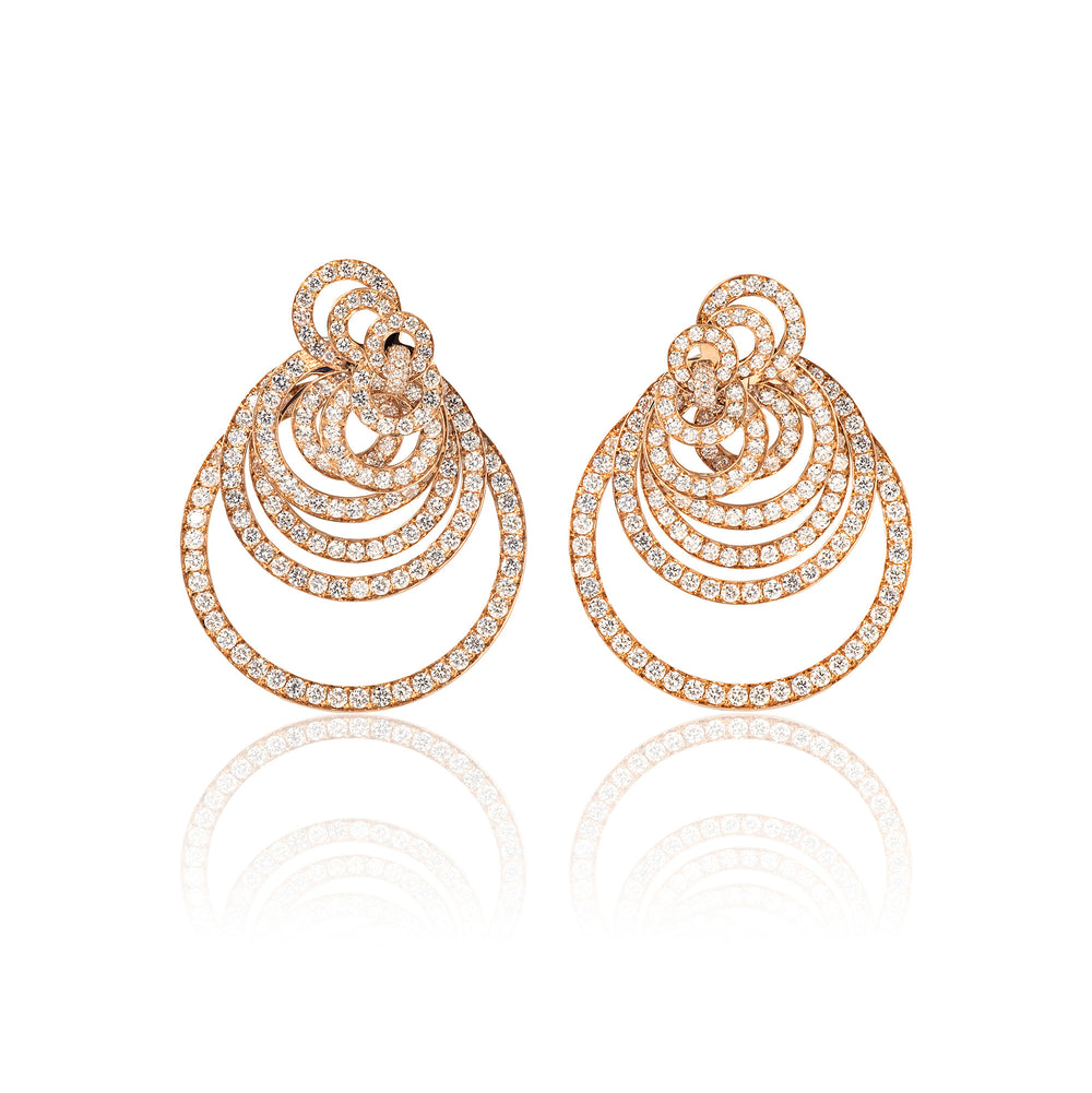 De Grisogono 18K Rose Gold and Diamond Gypsy Earrings