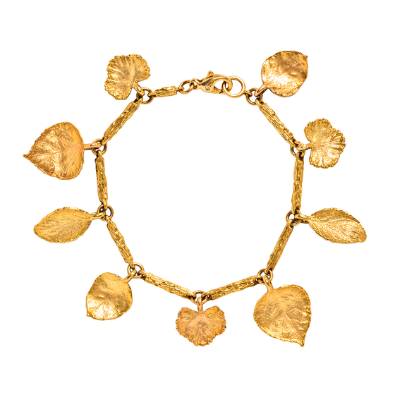 18k Yellow Gold Leaf-Form Bracelet
