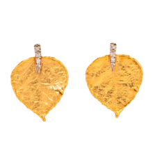  18k Yellow Gold Leaf-Form Earrings