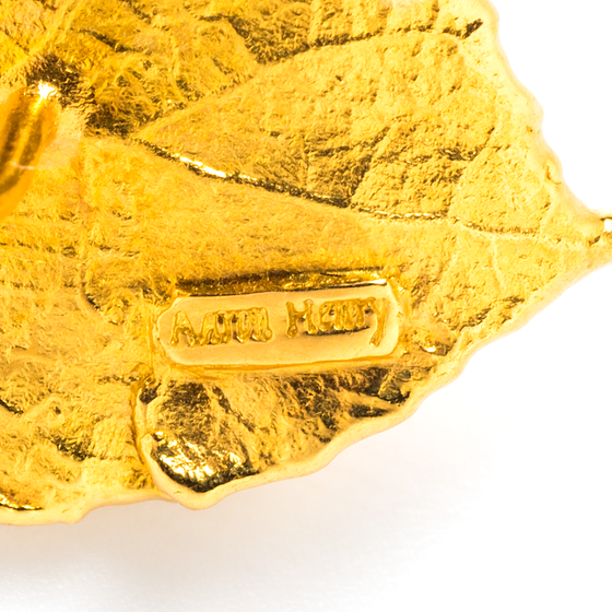 18k Yellow Gold Leaf-Form Earrings