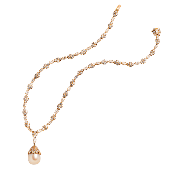 Harry Winston Cultured Pearl and Diamond Necklace