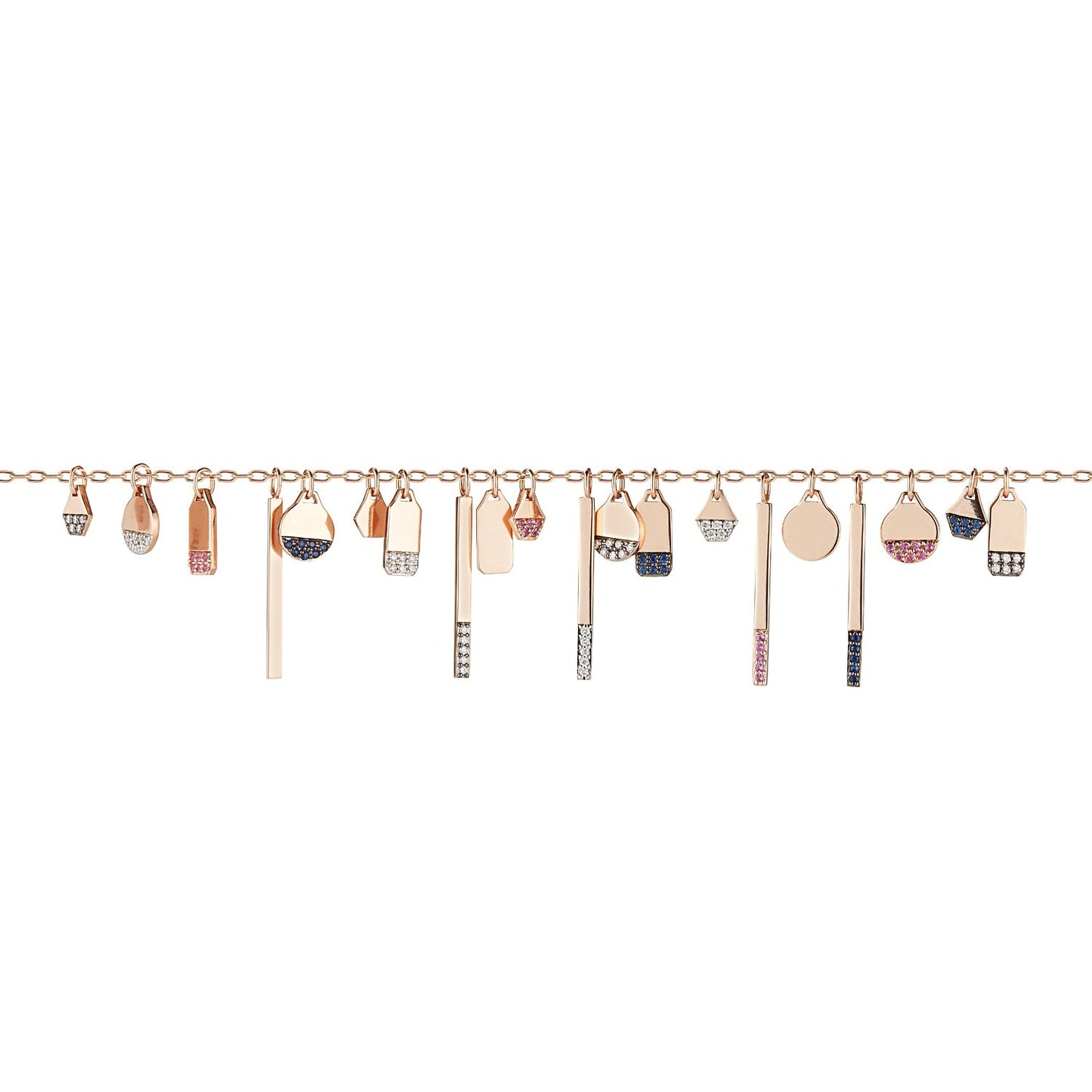 Dora 18K Rose Gold and Diamond Mini Hexagon Charm 