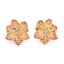  Moussaieff Yellow and Orange Sapphire Flower Ear Clips