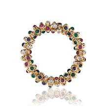  Moussaieff 18k Gold, Diamond, Ruby, Sapphire and Emerald Bracelet