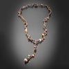 Natural Pearl and Fancy Colored Sapphire Necklace with Detachable Pendant