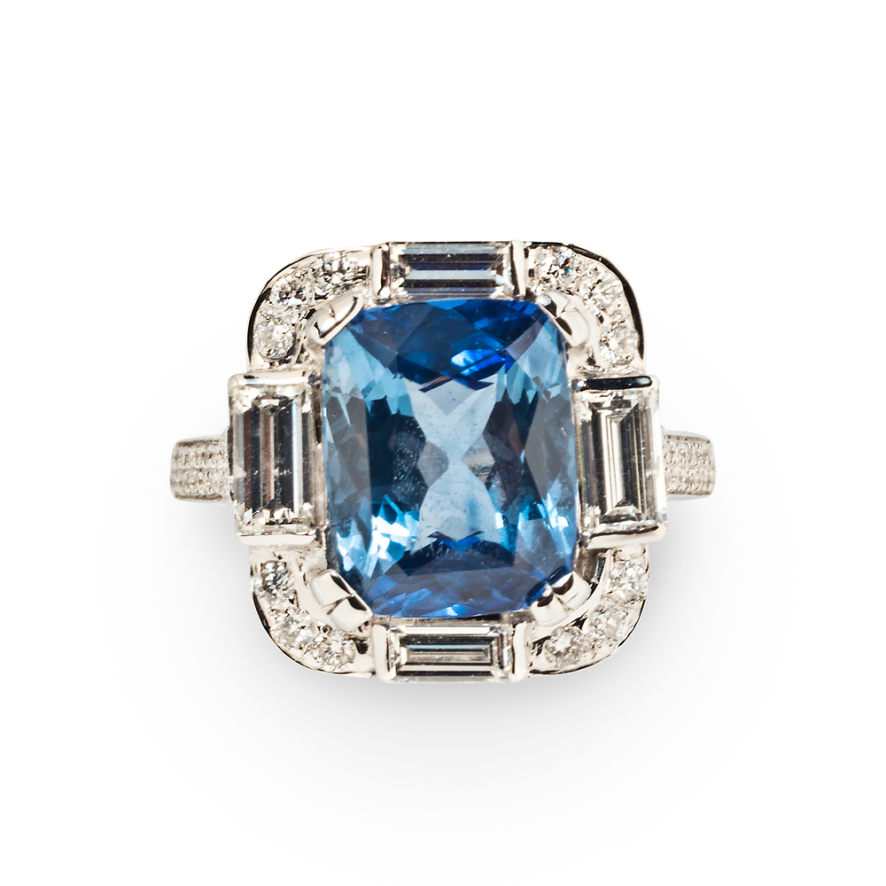 Art Deco-Style Sapphire and Diamond Ring