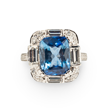  Art Deco-Style Sapphire and Diamond Ring