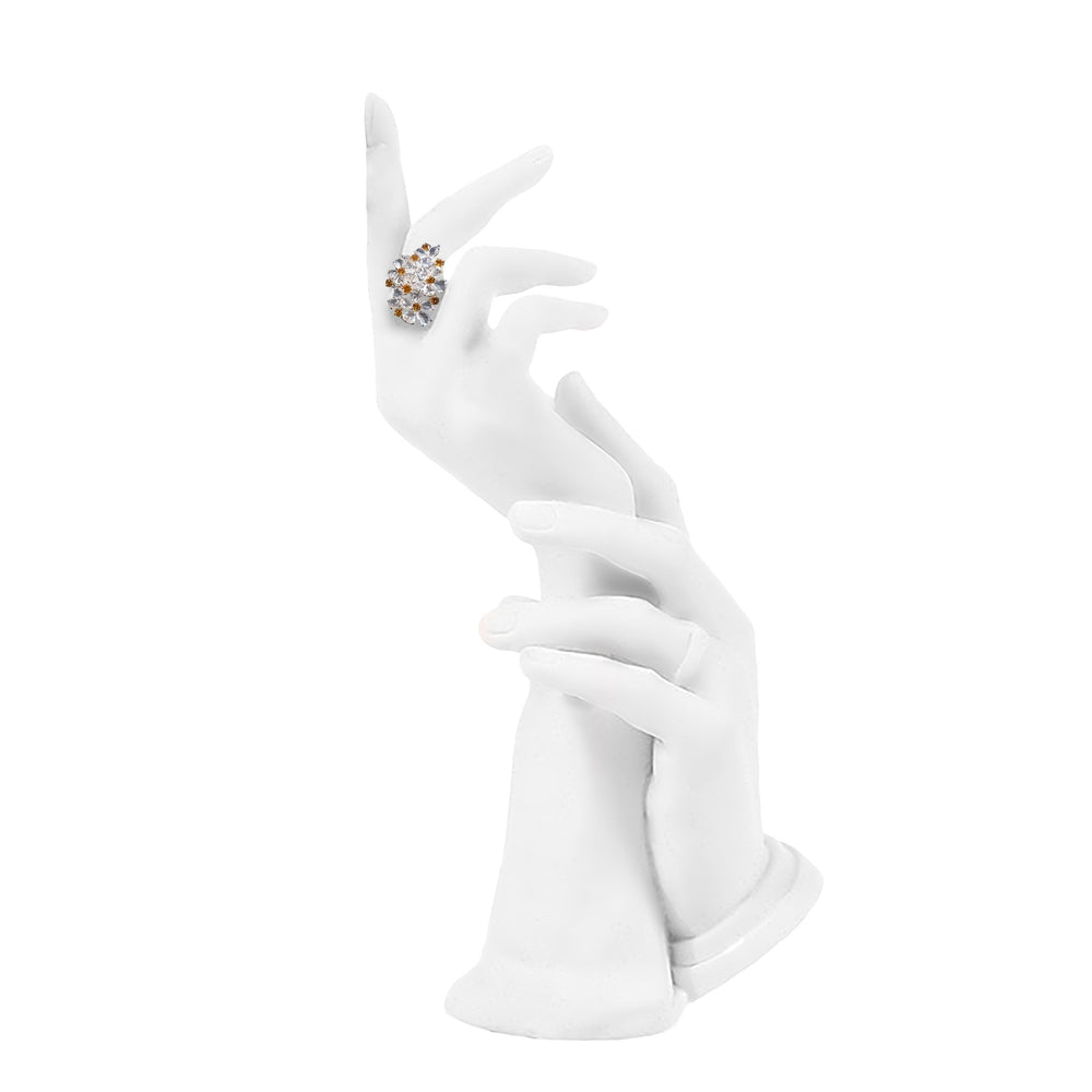 
                  
                    Orangy Yellow Diamond and Diamond Multi-Flower Ring - Tiina Smith Jewelry
                  
                