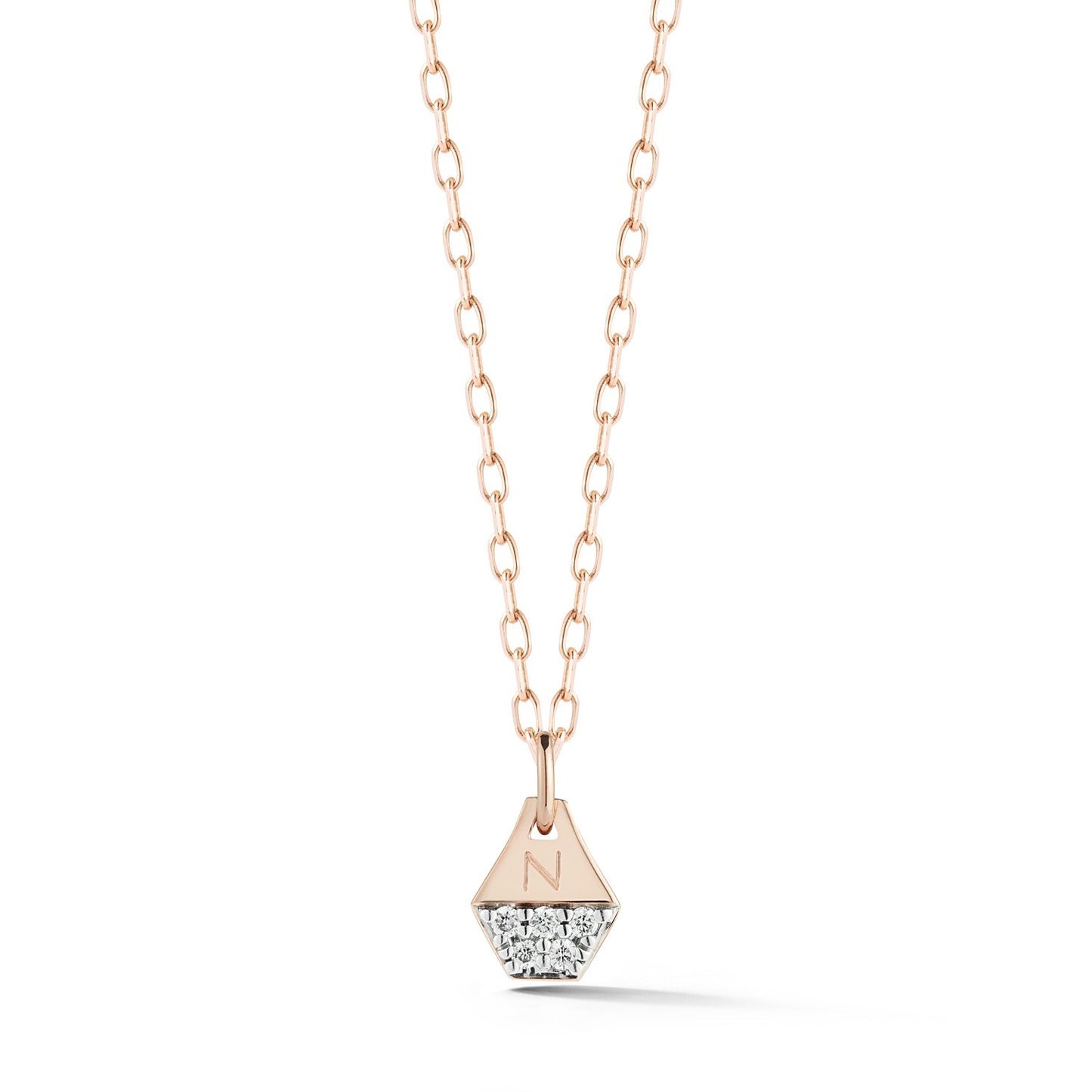 Dora 18K Rose Gold and Diamond Mini Hexagon Charm 