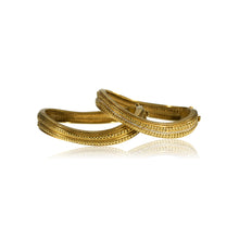  Pair of Kieselstein-Cord 18k Gold and Diamond Hinged Bangles