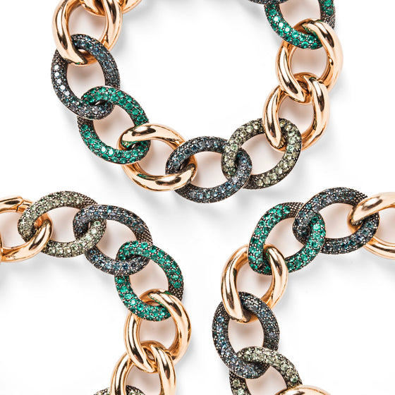 Pomellato 18K Rose Gold, Emerald and Garnet Convertible Tango Necklace