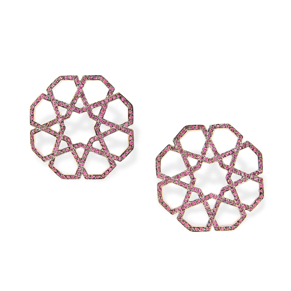 Ralph Masri Arabesque Deco Ruby Earrings