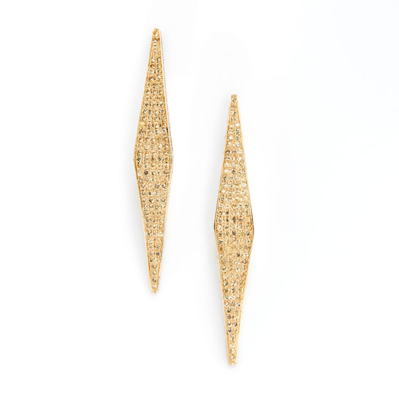 Ralph Masri Modernist Pavé Diamond & Yellow Sapphire Earrings
