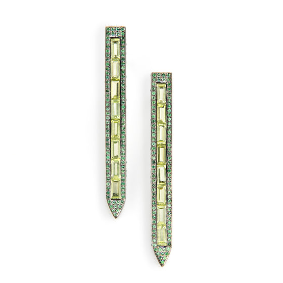 Ralph Masri Sacred Windows Peridot & Emerald Earrings