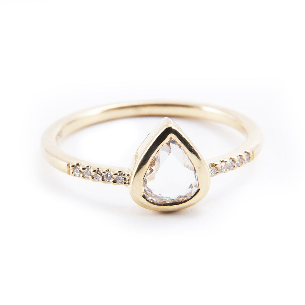 Rose Cut Pear Ring