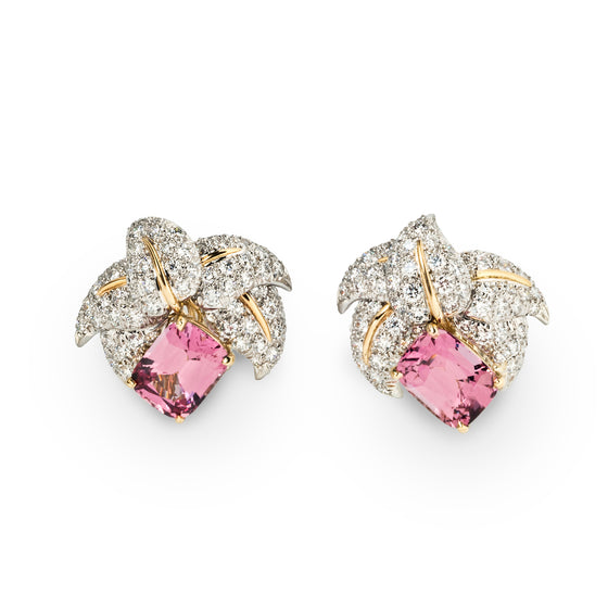 Jean Schlumberger for Tiffany & Co. Pink Tourmaline and Diamond Earrings