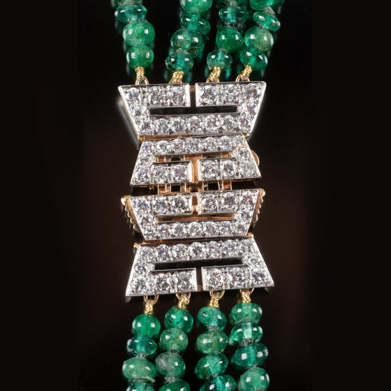 One of a Kind David Webb Emerald and Diamond Necklace - Tiina Smith Jewelry