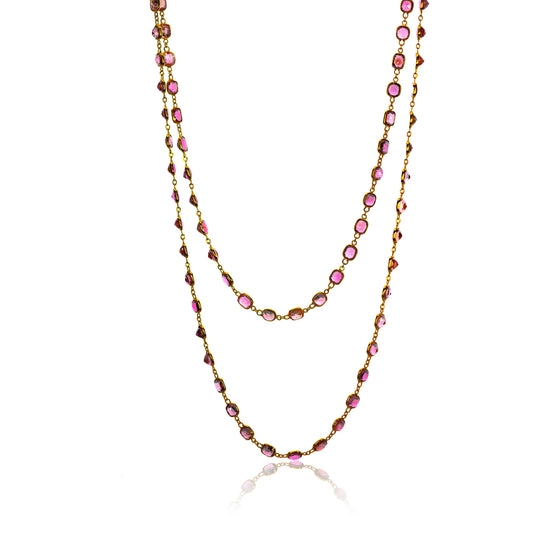 Spinel, Diamond and 18k Gold Long Chain
