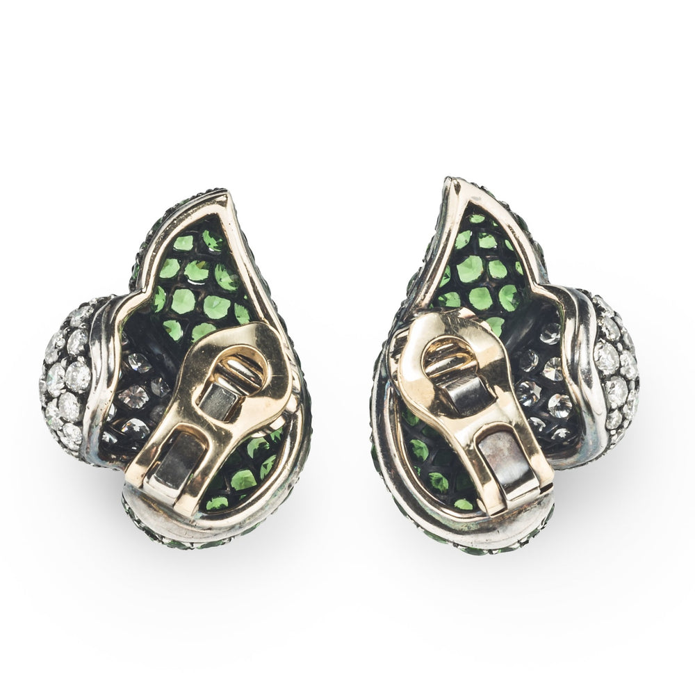 
                      
                        Tsavorite and Diamond Ear Clips
                      
                    