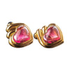 Bulgari Cabochon Tourmaline and Sapphire Heart Earrings