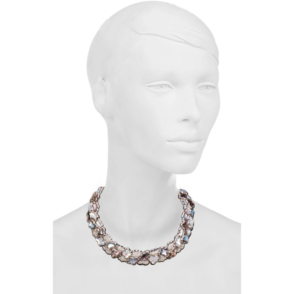 
                      
                        Van Cleef & Arpels Mother of Pearl and Diamond "Alhambra" Necklace
                      
                    