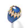 Van Cleef & Arpels Sapphire, Diamond and Enamel Dome Ring