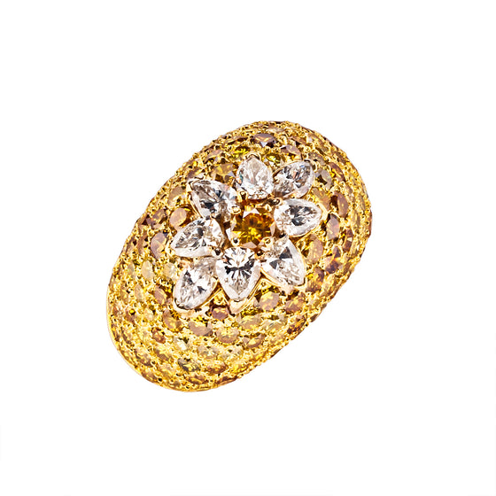 Van Cleef & Arpels Colored Diamond and Diamond Bombé Ring