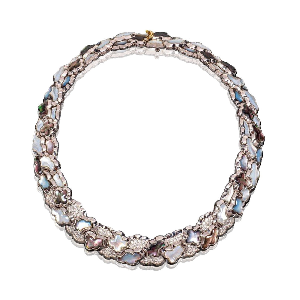 
                      
                        Van Cleef & Arpels Mother of Pearl and Diamond "Alhambra" Necklace
                      
                    