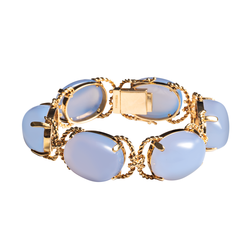 Verdura Blue Chalcedony Pebble Bracelet