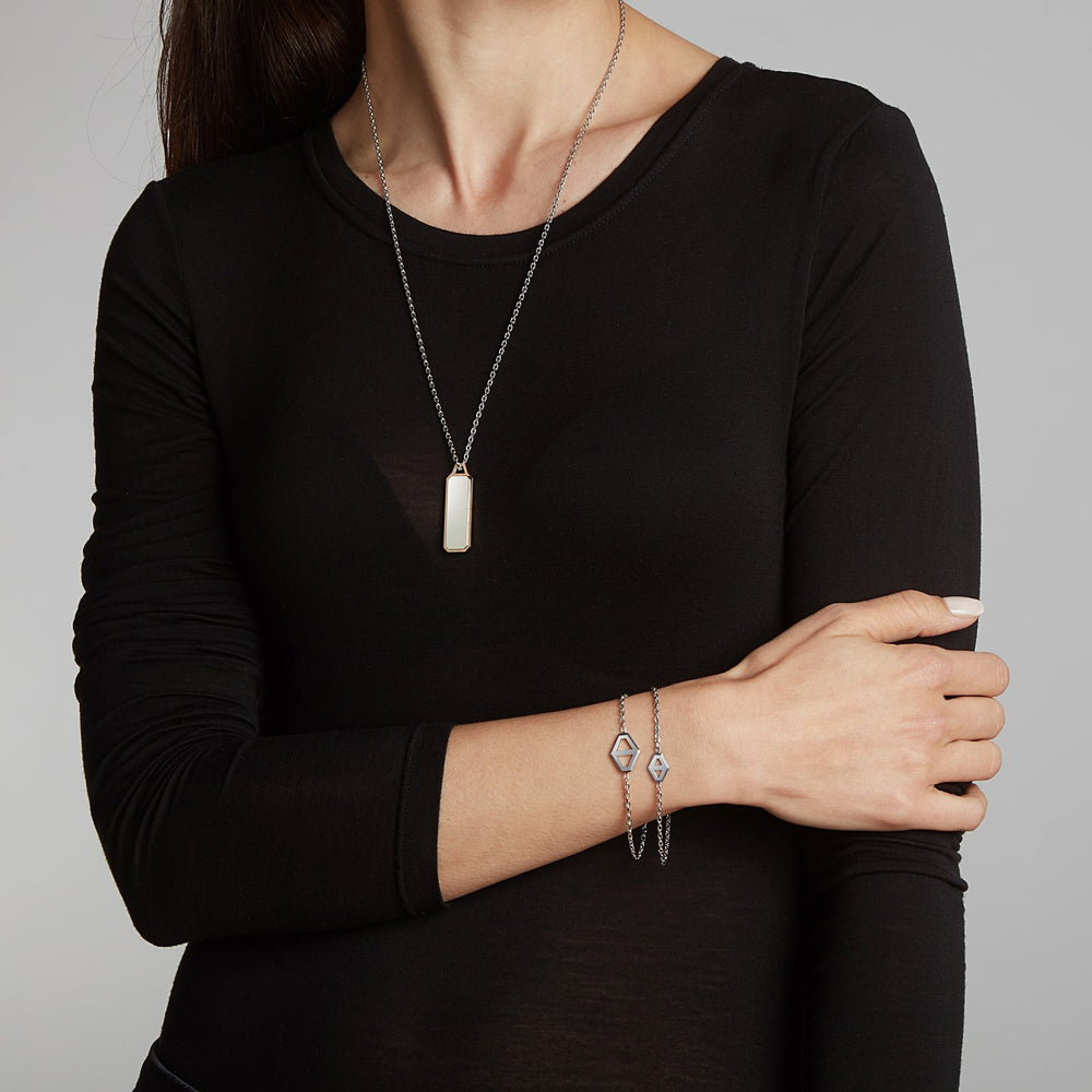 KEYNES 18K ROSE GOLD MEDIUM SIGNATURE HEXAGON BRACELET