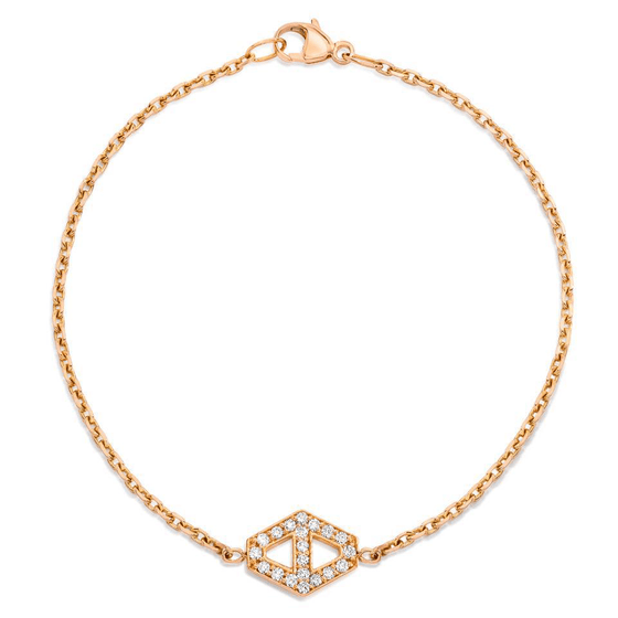 Keynes 18K Small Signature Diamond Hexagon Chain Bracelet