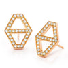 Keynes 18K Gold Medium Signature Hexagon Diamond Stud Earrings