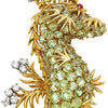 Jean Schlumberger for Tiffany & Co. Peridot, Diamond, Ruby and 18k Yellow Gold Seahorse Brooch